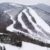 An aerial view of a ski slope in New Hampshire covered in snow.