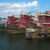 A group of tugboats docked in the water in New Hampshire.