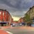 A street with brick buildings in New Hampshire.